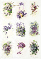 ITD Collection Rice Paper Pack Post Flower Post Violet