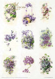 ITD Collection Rice Paper Pack Post Flower Post Violet