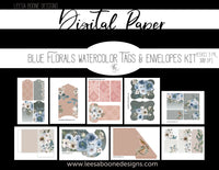 Watercolor Florals Digital Paper Kit - Tags & Envelopes