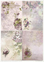 ITD Collection Rice Paper Pack Post Flower Post Violet