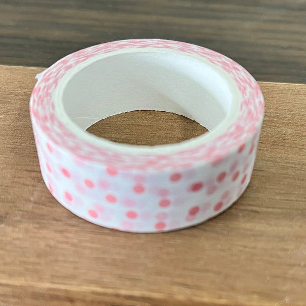 Pink Polka Dots Florals - 15mm Washi Tape