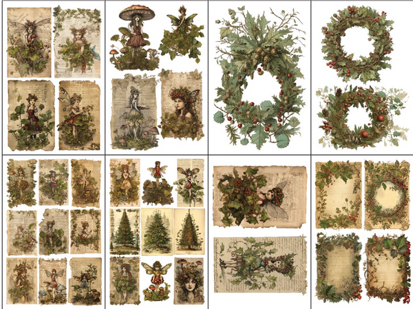 FAIRY MERRY CHRISTMAS TRANSFER, 8 PAGES, 8” X 12”, FULL COLOR