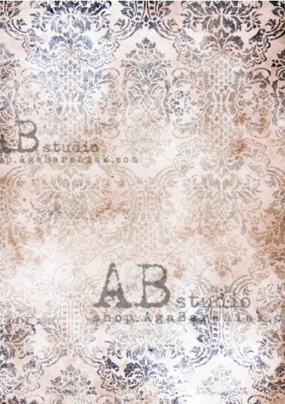 AB Studios Rice Paper A4 Faded Damask 0097 - A4