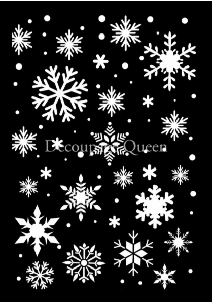 Decoupage Queen Falling Snowflakes Stencil
