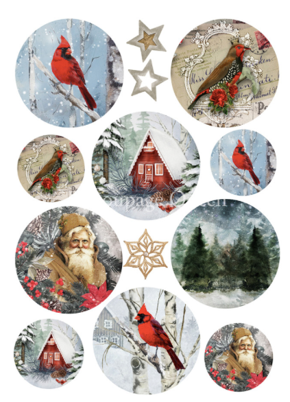 Decoupage Queen Cozy Winter Ornaments - A4