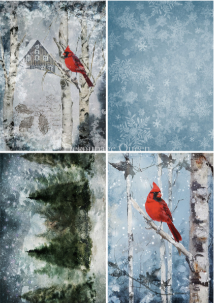 Decoupage Queen Cardinals 4 Pack - A4