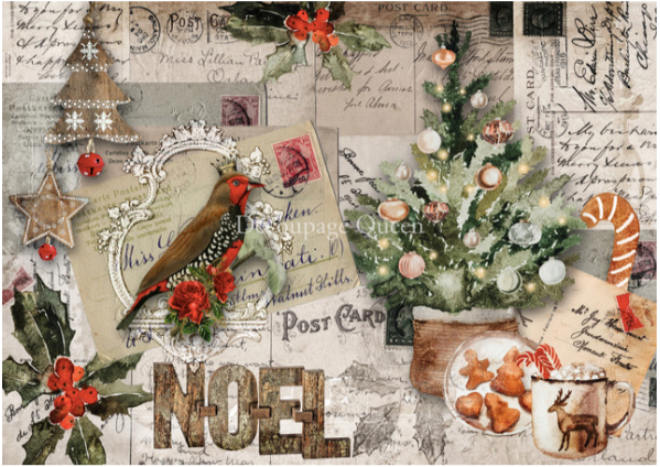 Decoupage Queen Postcard Collage- A4