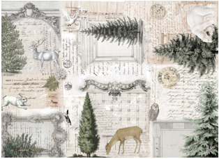 Roycycled Neutral Christmas Masterboard Decoupage Paper
