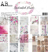 AB Studios Enchanted Flowers Scrapbook Papers 12" x 12" 8 pgs