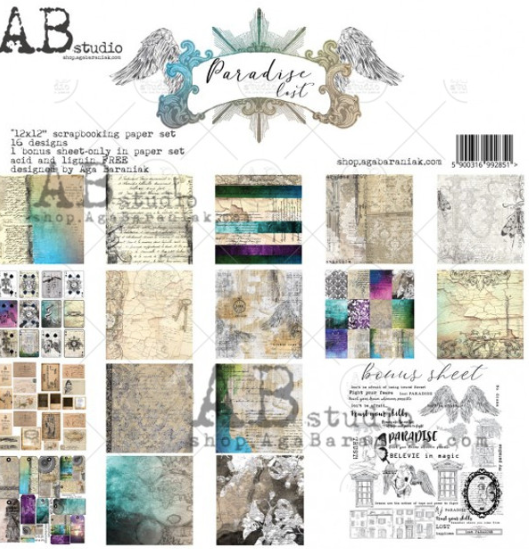 AB Studios Paradise Lost Scrapbook Papers 12" x 12" 8 pgs