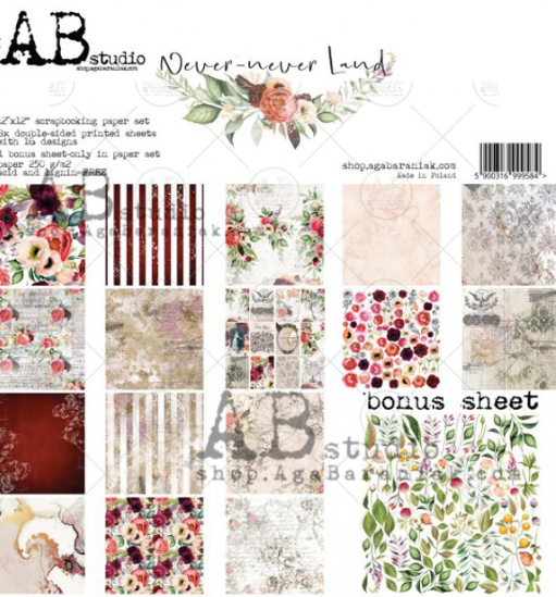 AB Studios Never Never Land Scrapbook Papers 12" x 12" 8 pgs