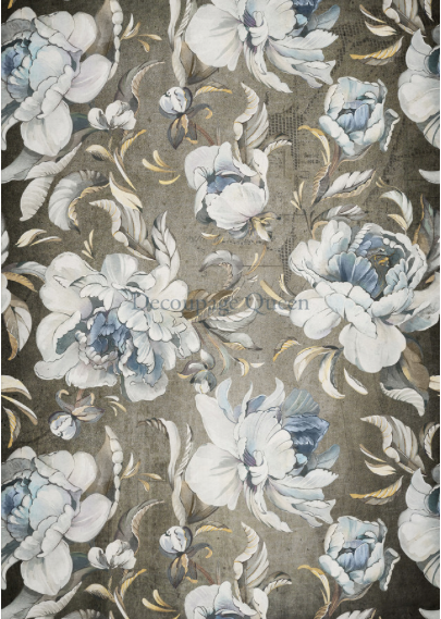 Decoupage Queen Blue Peonies Rice Paper