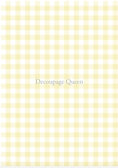 Decoupage Queen Yellow Gingham Rice Paper