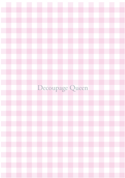 Decoupage Queen Pink Gingham Rice Paper