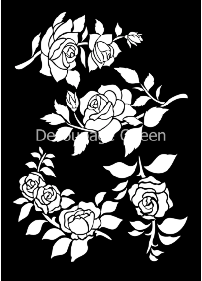 Decoupage Queen Dainty and the Queen Rose Garden A4 Stencil
