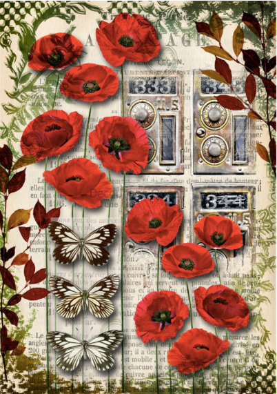 Decoupage Queen Urban Poppies- A4