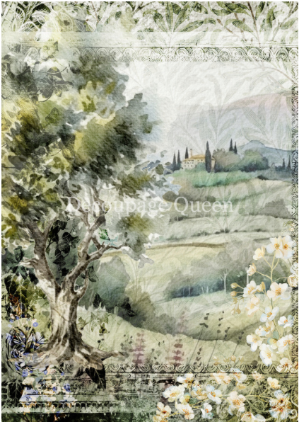Decoupage Queen Rice Paper - Italian Vineyard- A4