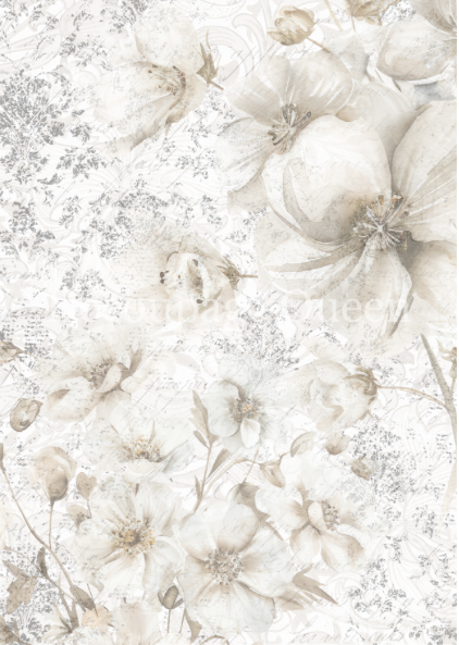 Decoupage Queen Rice Paper - Dainty and the Queen - Delicate Flower- A4