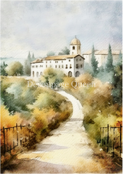 Decoupage Queen Rice Paper - Tuscan Villa - A3
