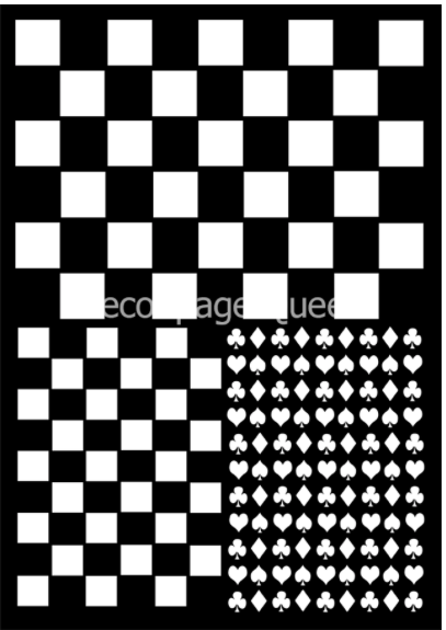 Decoupage Queen Check Mate A4 Stencil