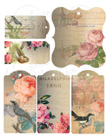 Bird Ephemera Tags and Envelopes Digital Paper Kit
