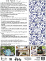 Indigo Floral Inlay 8 Sheet - 12x16 Pad