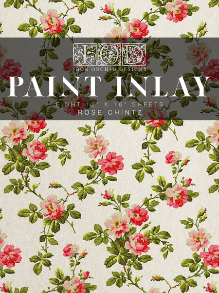 Rose Chintz Inlay 8 Sheet - 12x16 Pad