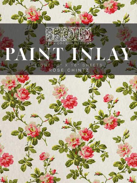 Rose Chintz Inlay 8 Sheet - 12x16 Pad