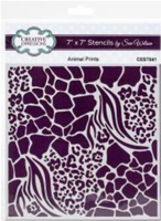 Creative Expressions 7"X7" Stencil By Sue Wilson Animal Prints
