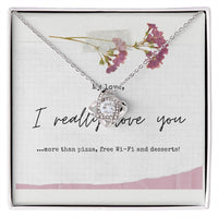 Love Knot Necklace (White or Yellow Gold)