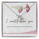 Love Knot Necklace (White or Yellow Gold)