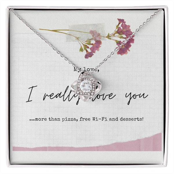 Love Knot Necklace (White or Yellow Gold)