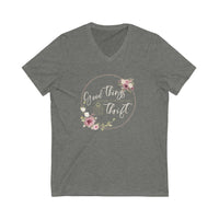 Good Things 2... Unisex Jersey Short Sleeve V-Neck Tee