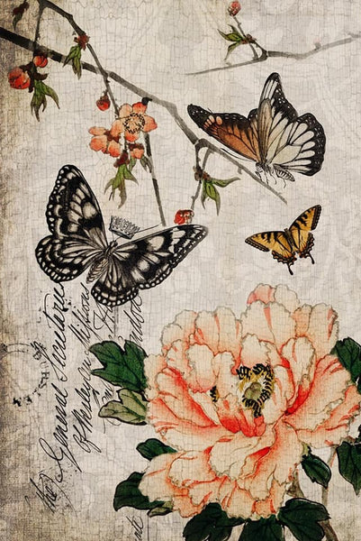 Butterfly Floral Decoupage Tissue Paper