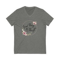 Good Things... Unisex Jersey Short Sleeve V-Neck Tee