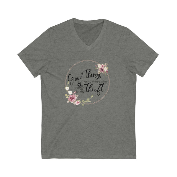 Good Things... Unisex Jersey Short Sleeve V-Neck Tee