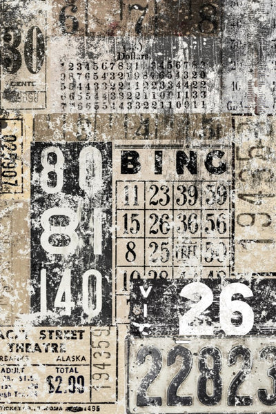 Grunge Number Collage Decoupage Tissue