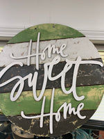 Home Sweet Home Circle Pallet Style Unfinished