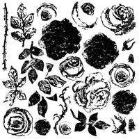 Painterly Roses 12x12 Decor Stamp