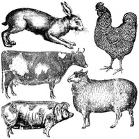 Farm Animals 12x12 Decor Stamps