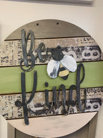 Wooden Door Hanger Be Kind Unfinished Circle