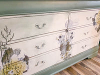 Sepia Blossoms Dresser with Mirror-SOLD