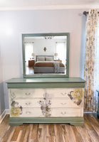 Sepia Blossoms Dresser with Mirror-SOLD