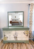 Sepia Blossoms Dresser with Mirror-SOLD